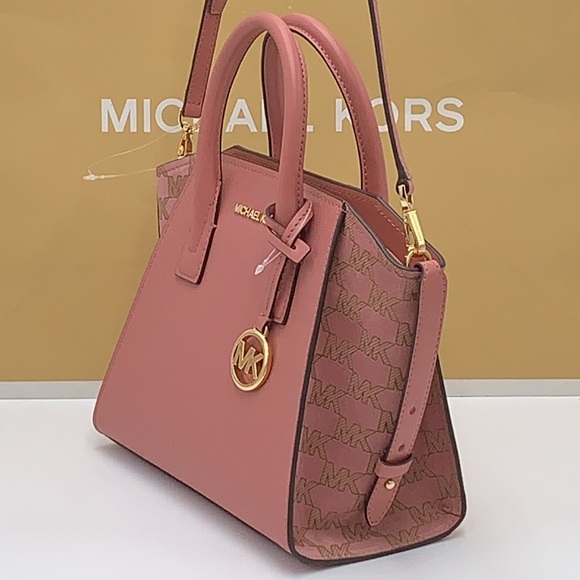 MICHAEL KORS AVRIL SMALL TOP ZIP SATCHEL CROSSBODY BAG ROSE COLOR - Picture 6 of 15